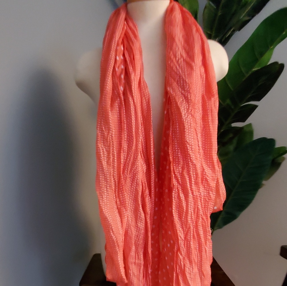 Peach poke dot x large scarf